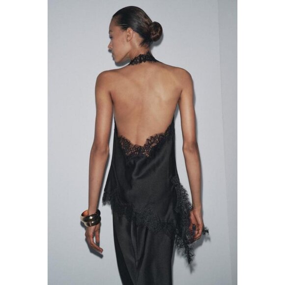 ZARA ZW COLLECTION LACE HALTER TOP - Picture 3 of 7